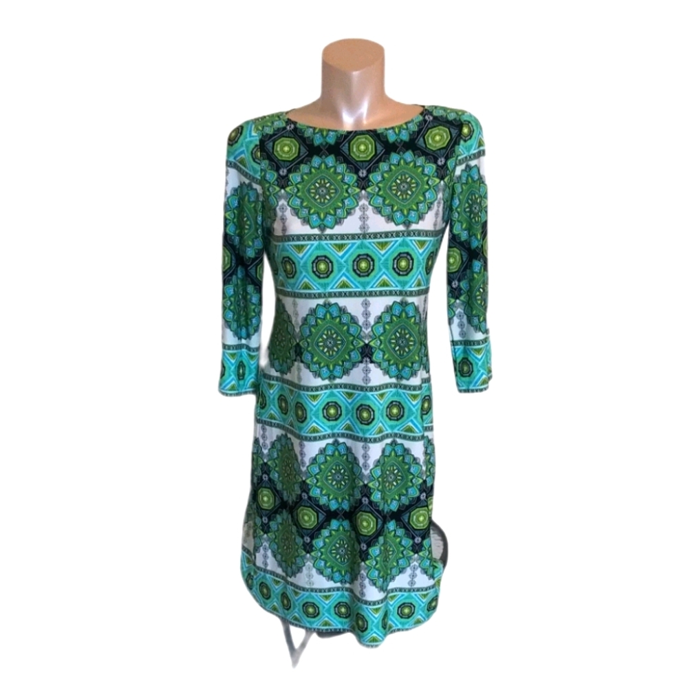 LONDON TIMES GREEN LONG SLEEVE DRESS SIZE 10